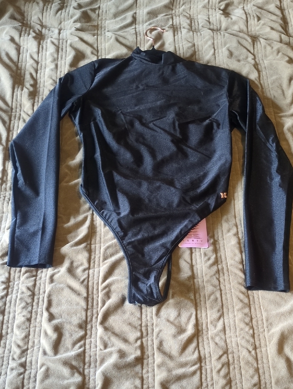 Savage X Fenty Kids Long-Sleeve One-Piece Bodysuit - Black